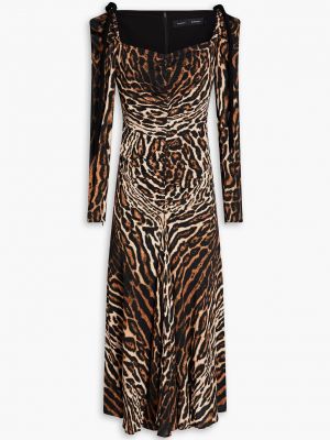 Леопардовый платье миди с принтом с животным принтом Proenza Schouler коричневый