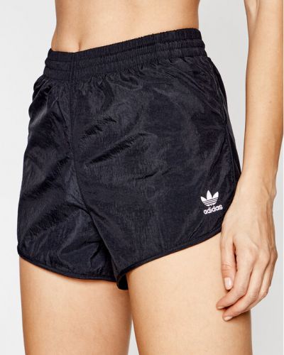 Pantaloni scurți cu dungi sport Adidas negru