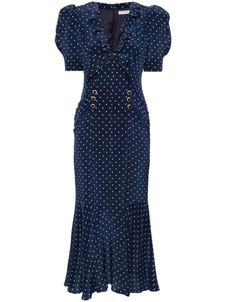 Robe évasée à pois Alessandra Rich