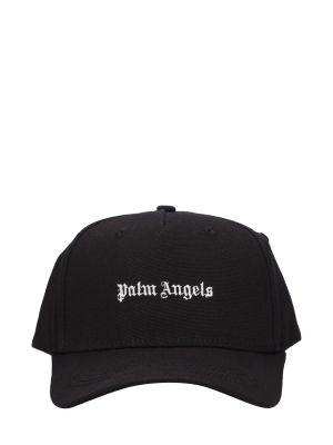 Памучна шапка с козирки Palm Angels черно