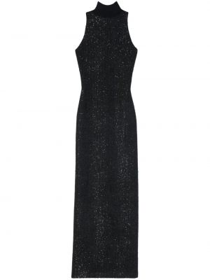 Flitrované koktejlkové šaty St. John čierna