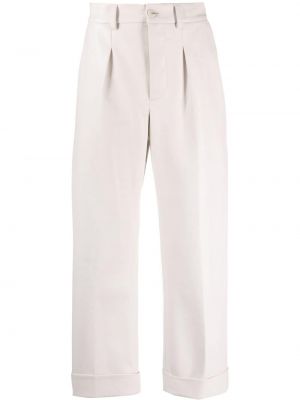 Spodnie relaxed fit plisowane Nanushka białe