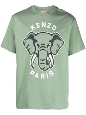 Tričko s potiskem Kenzo zelené