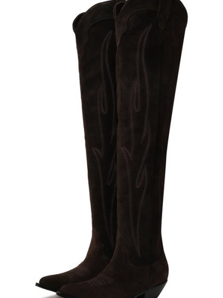 Замшевые ботфорты Sonora Boots коричневые