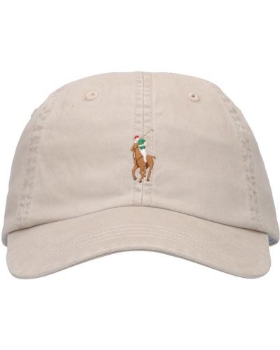 Medvilninis kepurė su snapeliu Polo Ralph Lauren smėlinė