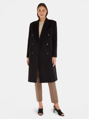 Vlněný kabát Calvin Klein černý