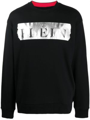 Trykt bomull sweatshirt Philipp Plein svart