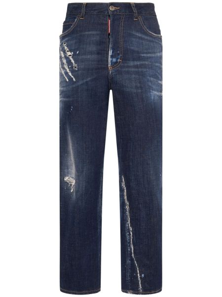 Straight leg-jeans med hög midja Dsquared2 blå