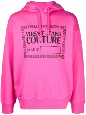 Sudadera con capucha con estampado Versace Jeans Couture rosa