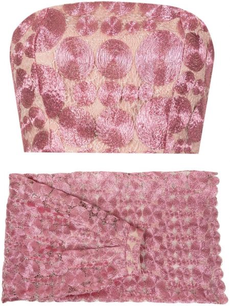 Rochie de seară cu buline transparente Olympiah roz