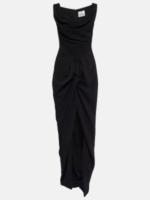 Midi obleka z draperijo Vivienne Westwood črna
