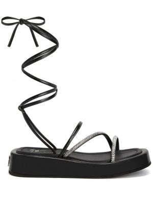 Sandales en cuir Giuseppe Zanotti noir