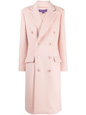 Vlněný kabát Ralph Lauren Collection růžový