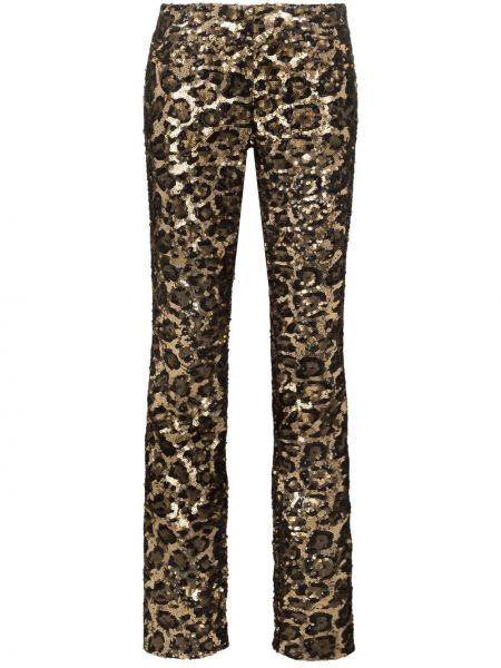 Панталон с леопардов принт Dolce & Gabbana златисто