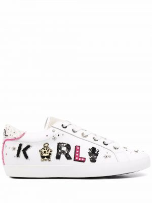 Blonder snøring sneakers Karl Lagerfeld hvit