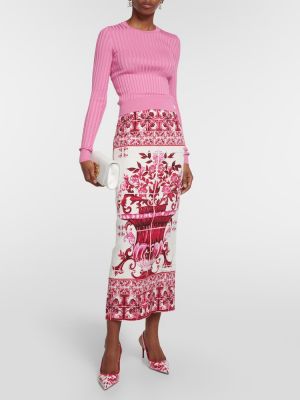 Svileni džemper Dolce&gabbana ružičasta
