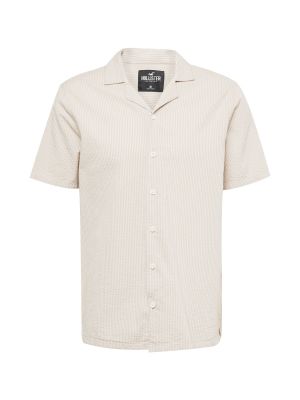 Pruhovaná bavlnená košeľa Hollister - biela