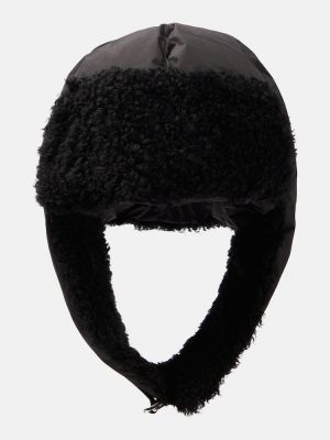 Pérová čiapka Yves Salomon čierna