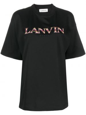 Hímzett póló Lanvin fekete