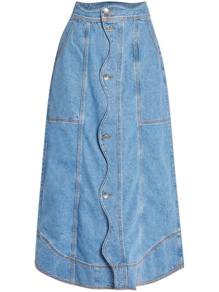 Asymetrická džínsová sukňa Farm Rio modrá
