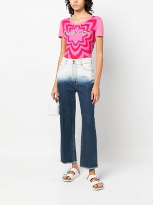 Raštuotas marškinėliai Love Moschino rožinė