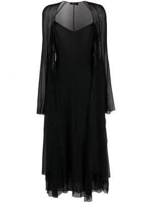 Przezroczysta sukienka midi Blumarine czarna