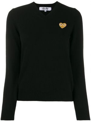 Pull à col v Comme Des Garçons Play noir