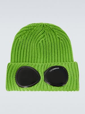 Шерстяная шапка C.p. Company зеленая