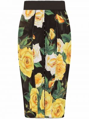 Trykt floral skjørt Dolce & Gabbana svart