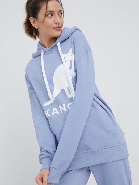 Pamučna hoodie s kapuljačom Kangol ljubičasta