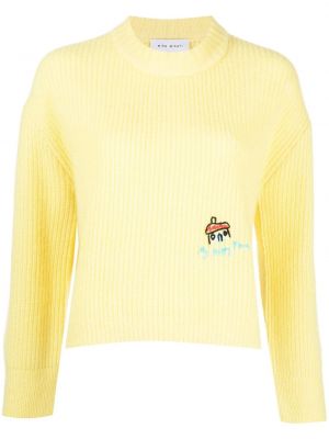 Пуловер бродиран Mira Mikati жълто