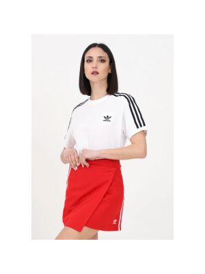 Mini spódniczka w paski Adidas Originals czerwona
