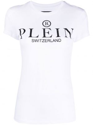Majica s potiskom Philipp Plein bela