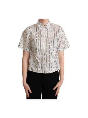 Koszula w geometryczne wzory Dolce And Gabbana biała