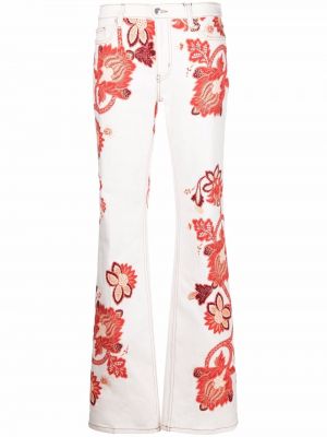 Floral stretch jeans Etro hvit