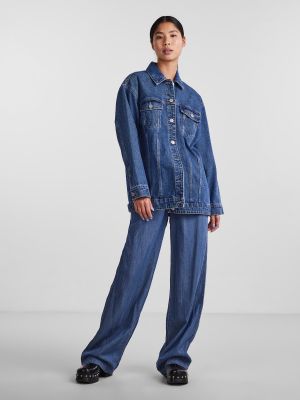Veste en jean oversize Pieces bleu