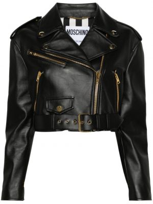 Usnjena jakna Moschino črna