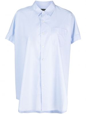 Oversize памучна риза R13 синьо