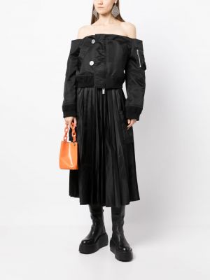 Černé plisované midi sukně Sacai