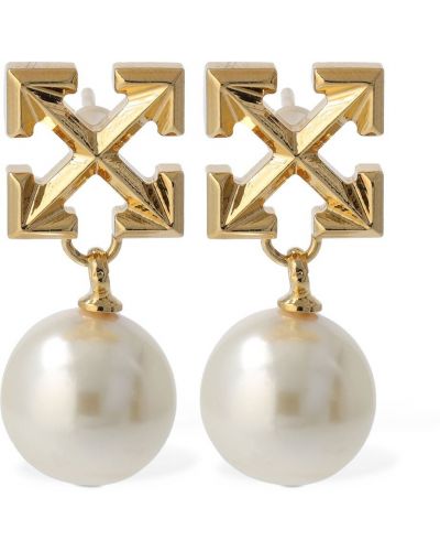 Cercei cu perle Off-white auriu