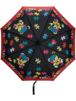 Regenschirm mit print Moschino schwarz