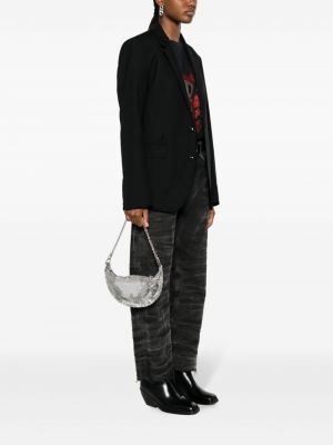 Taška přes rameno s flitry Longchamp stříbrná