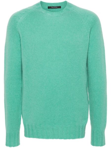 Kašmírový sveter s okrúhlym výstrihom Tagliatore zelená