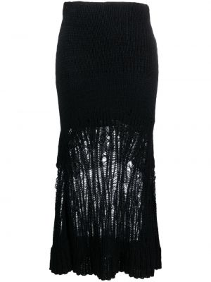 Pletená dlhá sukňa Chloé čierna