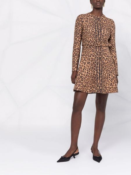 Mini vestido leopardo Valentino marrón