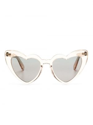 Okulary przeciwsłoneczne w serca Saint Laurent Eyewear beżowe