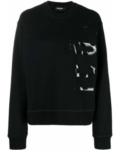 Trykt bomull sweatshirt Dsquared2 svart