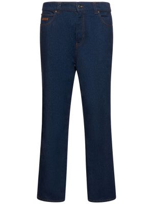 Bavlnené džínsy s rovným strihom Msgm modrá