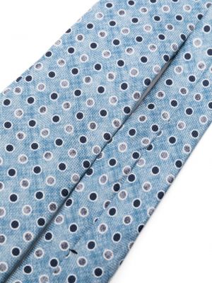 Puntíkatá hedvábná kravata Tagliatore modrá