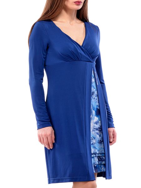 Синее хлопковое платье мини Blugirl